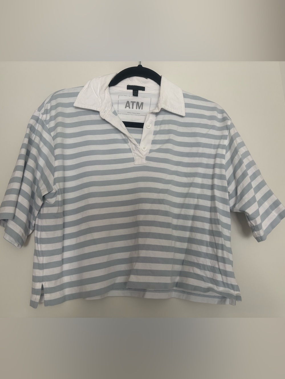 ATM Anthony Thomas Melillo White and Blue Polo